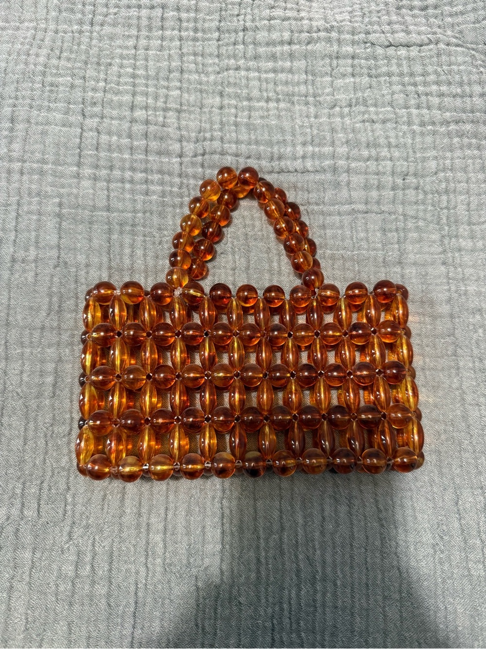 Amber Beaded Mini Tote Bag - Women's Fashion Accessory